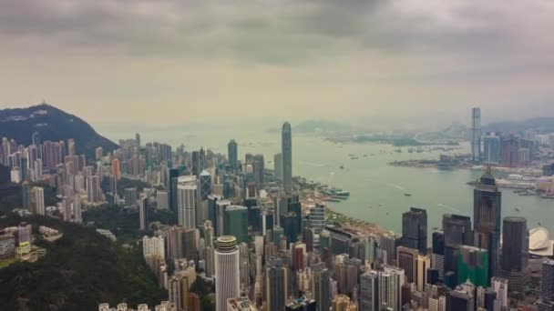 Hong Kong Oktober 2018 Solig Dag Berömda Stadsbilden Downtown Trafikerar — Stockvideo