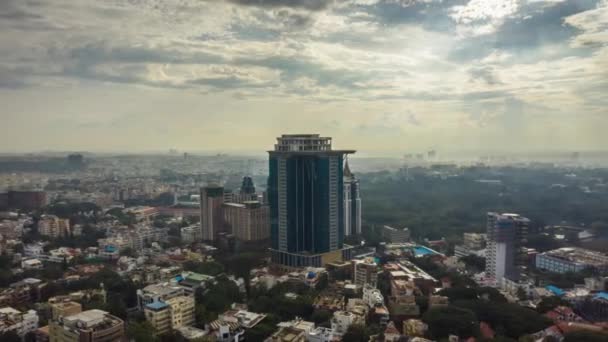 Bangalore Índia Setembro 2018 Dia Ensolarado Bangalore Cityscape Downtown Aerial — Vídeo de Stock