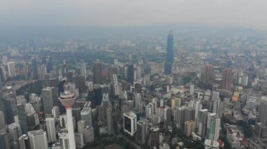 kuala lumpur Klcc park balina gölet şehir Panoraması 4 k zaman sukut malaisia