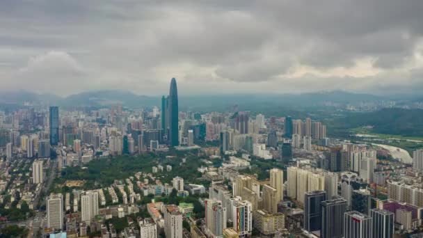 Día Tiempo Shenzhen Paisaje Urbano Vista Superior Centro Timelapse China — Vídeos de Stock