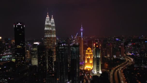 Kuala Lumpur Malasia Septiembre 2018 Kuala Lumpur Downtown Aerial Panorama — Vídeo de stock