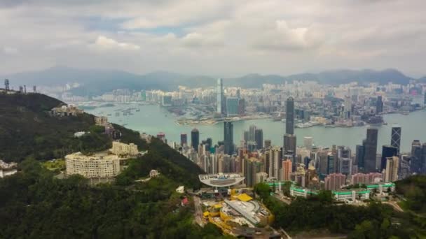 Hong Kong Octubre 2018 Día Soleado Famoso Paisaje Urbano Centro — Vídeo de stock