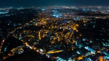 Bangalore, Hindistan - 15 Eylül 2018: gece bangalore cityscape downtown hava panorama tlmelapse 4k 15 Eylül 2018 yaklaşık bangalore, Hindistan.