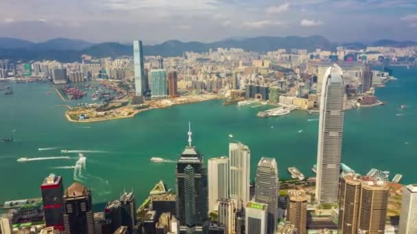 Hong Kong Oktober 2018 Solig Dag Berömda Stadsbilden Downtown Trafikerar — Stockvideo