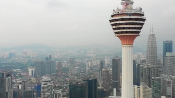 Kuala lumpur Klcc park wieloryb staw centrum panorama 4 k czas wygaśnięcia zaciskami — Wideo stockowe