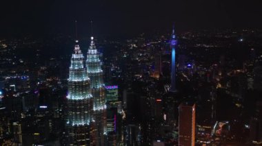 Kuala Lumpur, Malezya - 25 Eylül 2018: Kuala lumpur şehir merkezi havacılık panorama 4k circa 25 Eylül 2018 kuala lumpur, malaysia.r, malezya.