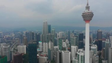 kuala lumpur Klcc park balina gölet şehir Panoraması 4 k zaman sukut malaisia