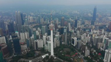 kuala lumpur Klcc park balina gölet şehir Panoraması 4 k zaman sukut malaisia