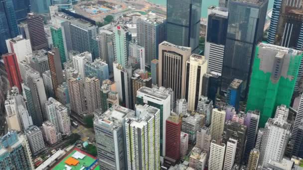 Tag Stadtbild Innenstadt Luftbild Hong Kong — Stockvideo