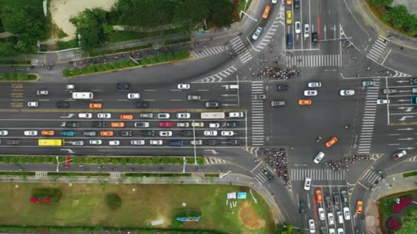 Sanya Cityscape Tráfego Rua Aérea Panorama China — Vídeo de Stock