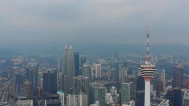 kuala lumpur Klcc park balina gölet şehir Panoraması 4 k zaman sukut malaisia
