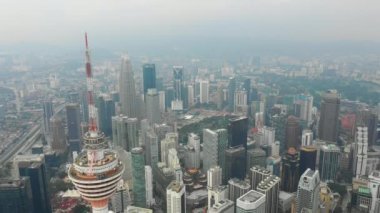 kuala lumpur Klcc park balina gölet şehir Panoraması 4 k zaman sukut malaisia