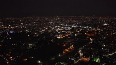 Bangalore, Hindistan - 15 Eylül 2018: gece bangalore cityscape downtown hava panorama 4k 15 Eylül 2018 yaklaşık bangalore, Hindistan.