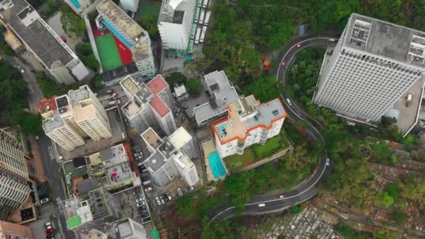 Tag Stadtbild Innenstadt Luftbild Hong Kong — Stockvideo