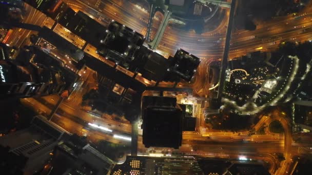 Éjszakai Idő Bay Forgalom Közúti Csomópont Légi Hong Kong — Stock videók