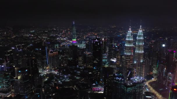 Kuala Lumpur Maleisië September 2018 Kuala Lumpur Downtown Aerial Panorama — Stockvideo
