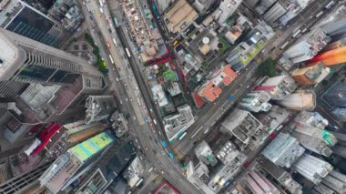 Gün zaman Bay trafik yol kavşağı hava 4k Hong Kong