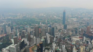 kuala lumpur Klcc park balina gölet şehir Panoraması 4 k zaman sukut malaisia