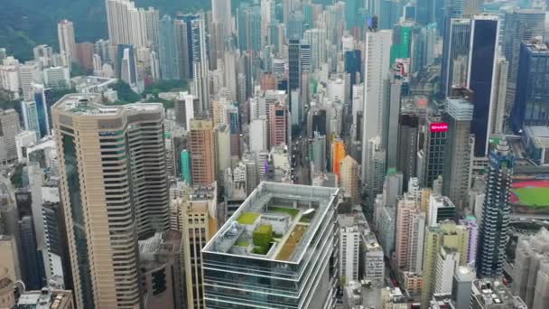 Paesaggio Urbano Centro Città Panorama Aereo Hong Kong — Video Stock