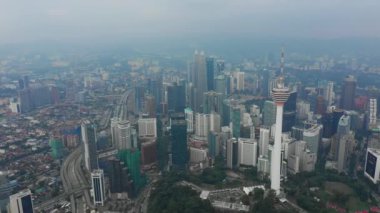 kuala lumpur Klcc park balina gölet şehir Panoraması 4 k zaman sukut malaisia