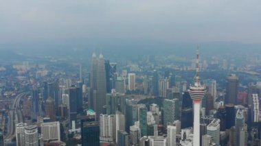 kuala lumpur Klcc park balina gölet şehir Panoraması 4 k zaman sukut malaisia