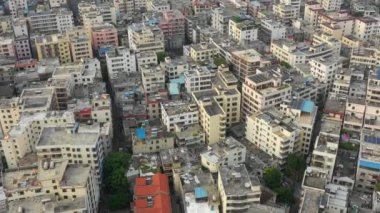 günbatımı zamanı ünlü sanya defne cityscape hava panorama 4k Çin