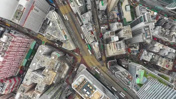Dag Tid Stadsbilden Downtown Antenn Panorama Hongkong — Stockvideo