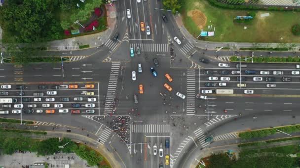 Sanya Cityscape Tráfego Rua Aérea Panorama China — Vídeo de Stock