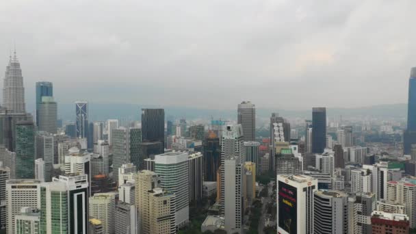 Kuala Lumpur Maleisië September 2018 Dag Kuala Lumpur Downtown Aerial — Stockvideo