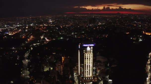 Bangalore India September 2018 Nacht Bangalore Stadsgezicht Centrum Luchtfoto Panorama — Stockvideo