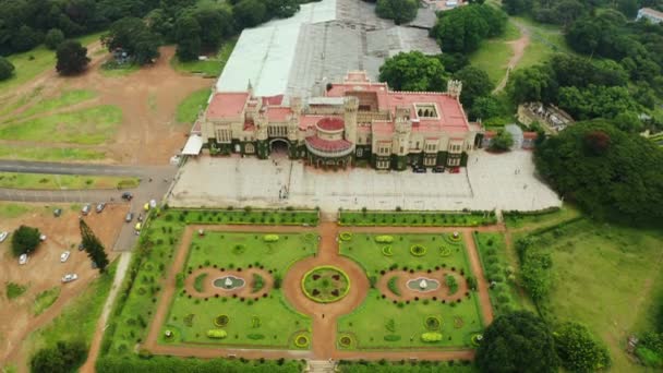 Gün Zaman Bangalore Şehir Ünlü Sarayı Açık Parkı Hava Panorama — Stok video