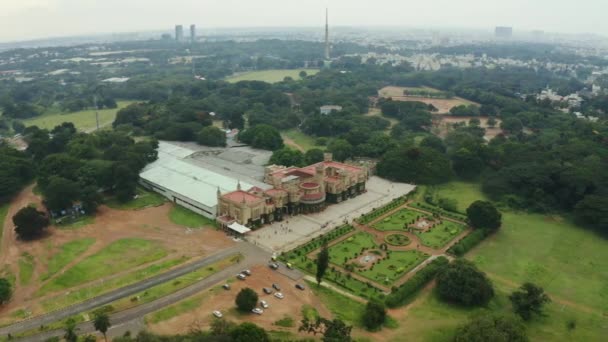 Jour Heure Bangalore Ville Célèbre Palais Devant Parc Aérien Panorama — Video