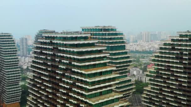 Bâtiments Modernes Hôtels Étoiles Heure Jour Dans Ville Sanya Chine — Video