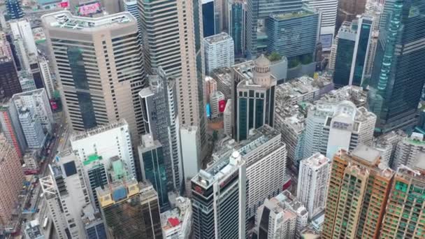 Den Čas Panoráma Města Letecké Panorama Hong Kong — Stock video