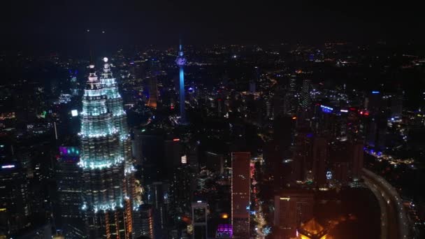 Kuala Lumpur Maleisië September 2018 Kuala Lumpur Downtown Aerial Panorama — Stockvideo