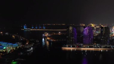 gece aydınlatma sanya cityscape Rating sokak hava panorama 4k Çin