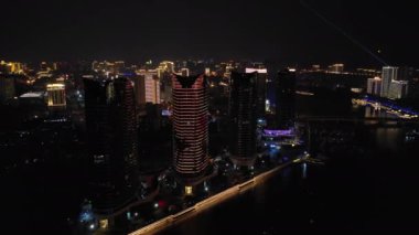 gece aydınlatma sanya cityscape Rating sokak hava panorama 4k Çin