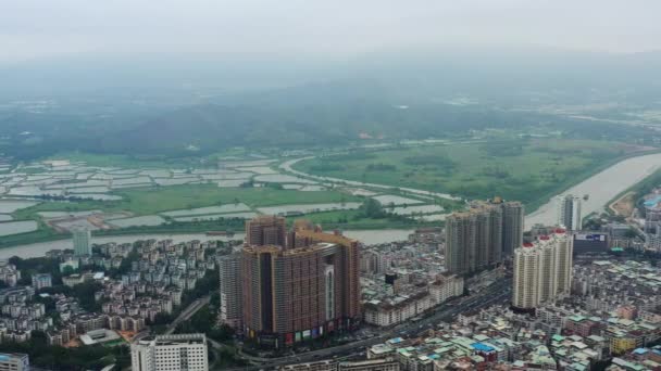 Den Čas Shenzhen Panoráma Města Půdorysu Čína — Stock video