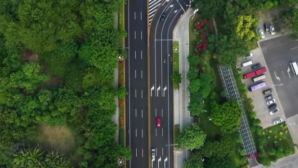 Sanya Cityscape Tráfego Rua Aérea Panorama China — Vídeo de Stock