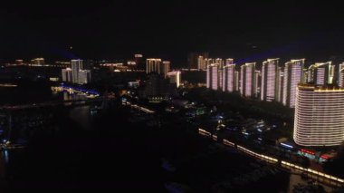 gece aydınlatma sanya cityscape Rating sokak hava panorama 4k Çin