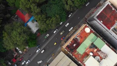 Bangalore şehir trafik park sokak kavşak hava topdown panorama 4k Hindistan