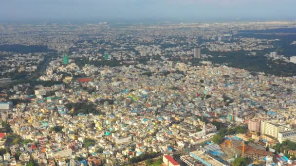 Μπανγκαλόρ Ινδία Σεπτεμβρίου 2018 Ηλιόλουστη Μέρα Bangalore Cityscape Downtown Εναέρια — Αρχείο Βίντεο