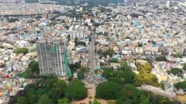 Bangalore Índia Setembro 2018 Dia Ensolarado Bangalore Cityscape Downtown Aerial — Vídeo de Stock