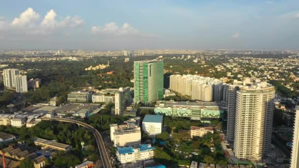 Bangalore Hindistan Eylül 2018 Güneşli Gün Bangalore Cityscape Downtown Hava — Stok video
