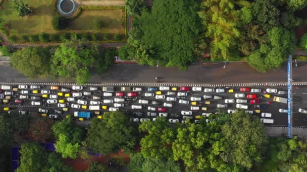 Bangalore Cidade Tráfego Parque Rua Encruzilhada Aérea Para Cima Panorama — Vídeo de Stock
