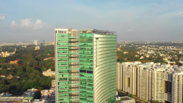 印度班加罗尔 2018年9月15日 阳光明媚的日子 曼谷景观 城市景观 市中心空中全景4K 2018年9月15日 印度班加罗尔 — 图库视频影像