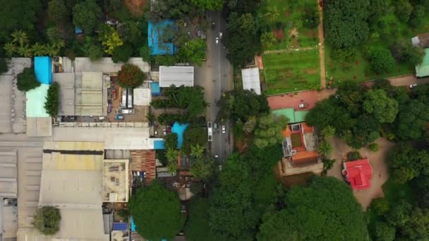 Zonnige Dag Bangalore Verkeer Straat Luchtfoto Pioniersessies Panorama India — Stockvideo