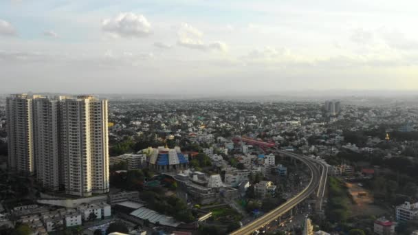 Bangalore India September 2018 Sunny Day Bangalore Cityscape Downtown Aerial — Stock Video