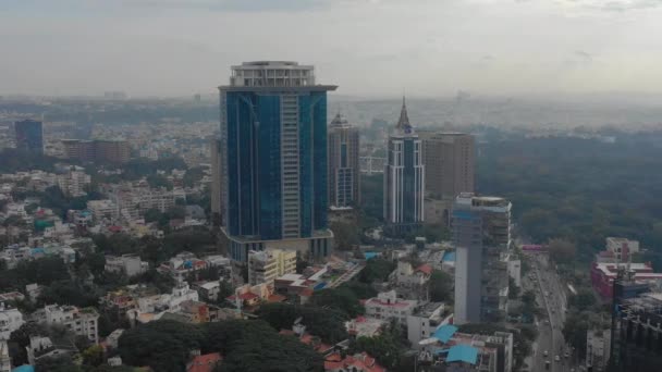 Bangalore Índia Setembro 2018 Dia Ensolarado Bangalore Cityscape Downtown Aerial — Vídeo de Stock