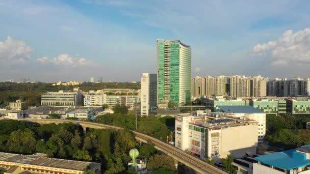 Bangalore Índia Setembro 2018 Dia Ensolarado Bangalore Cityscape Downtown Aerial — Vídeo de Stock